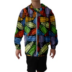 Colored Pencils Pens Paint Color Hooded Windbreaker (kids)