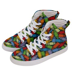 Colored Pencils Pens Paint Color Men s Hi-top Skate Sneakers by Sapixe