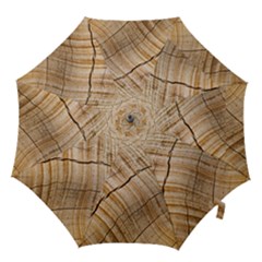 Abstract Brown Tree Timber Pattern Hook Handle Umbrellas (medium) by Sapixe