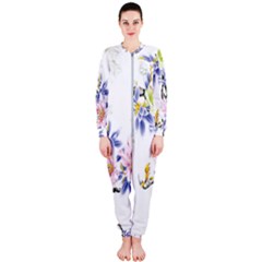 Lily Hand Painted Iris Onepiece Jumpsuit (ladies) 