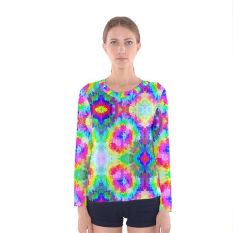 Rainbow Blast Women s Long Sleeve Tee by G33kChiq