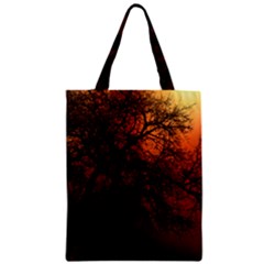 Sunset Silhouette Winter Tree Zipper Classic Tote Bag