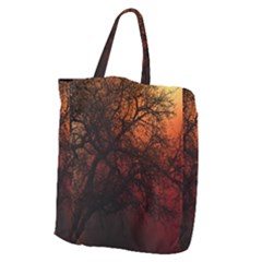 Sunset Silhouette Winter Tree Giant Grocery Tote