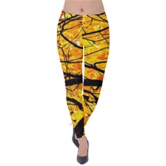 Golden Vein Velvet Leggings