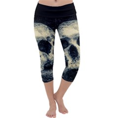 Skull Capri Yoga Leggings by FunnyCow