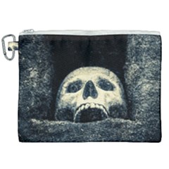 Smiling Skull Canvas Cosmetic Bag (xxl) by FunnyCow