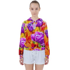 Tulip Flowers Women s Tie Up Sweat by FunnyCow