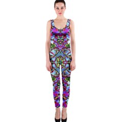 Multicolored Floral Collage Pattern 7200 One Piece Catsuit by dflcprints