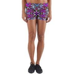 Multicolored Floral Collage Pattern 7200 Yoga Shorts by dflcprints