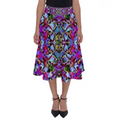 Multicolored Floral Collage Pattern 7200 Perfect Length Midi Skirt by dflcprints