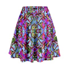 Multicolored Floral Collage Pattern 7200 High Waist Skirt by dflcprints