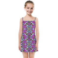 Multicolored Floral Collage Pattern 7200 Kids Summer Sun Dress