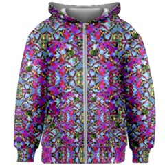 Multicolored Floral Collage Pattern 7200 Kids Zipper Hoodie Without Drawstring by dflcprints