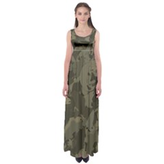 Country Boy Fishing Camouflage Pattern Empire Waist Maxi Dress by Bigfootshirtshop