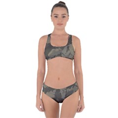 Country Boy Fishing Camouflage Pattern Criss Cross Bikini Set by Bigfootshirtshop