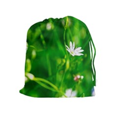 Inside The Grass Drawstring Pouches (extra Large)