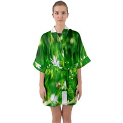 Inside The Grass Quarter Sleeve Kimono Robe