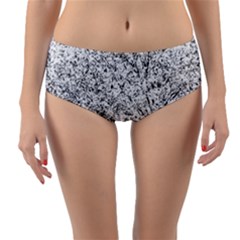 Willow Foliage Abstract Reversible Mid-waist Bikini Bottoms