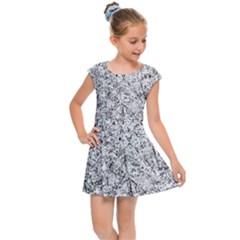 Willow Foliage Abstract Kids Cap Sleeve Dress by FunnyCow