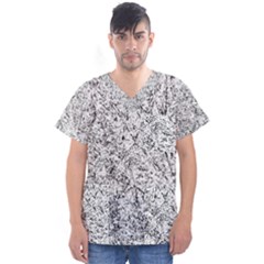 Willow Foliage Abstract Men s V-neck Scrub Top