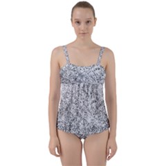 Willow Foliage Abstract Twist Front Tankini Set