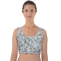 Willow Foliage Abstract Velvet Crop Top by FunnyCow