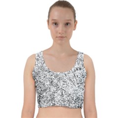 Willow Foliage Abstract Velvet Racer Back Crop Top