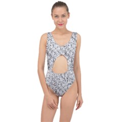 Willow Foliage Abstract Center Cut Out Swimsuit