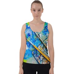 Artist Palette And Brushes Velvet Tank Top by FunnyCow