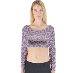Ditsy Floral Pattern Long Sleeve Crop Top by dflcprints