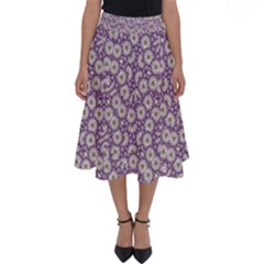 Ditsy Floral Pattern Perfect Length Midi Skirt by dflcprints