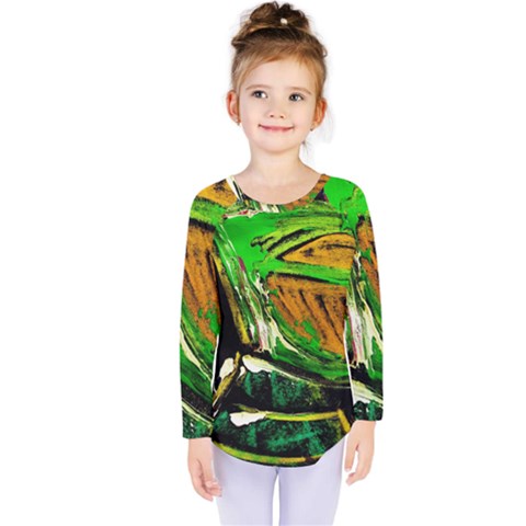 Lillies In The Terracota Vase 5 Kids  Long Sleeve Tee by bestdesignintheworld