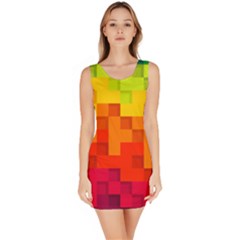 Abstract Background Square Colorful Bodycon Dress