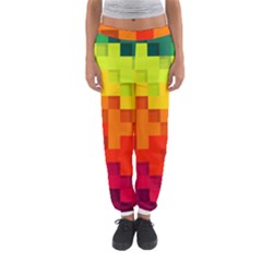 Abstract Background Square Colorful Women s Jogger Sweatpants