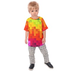Abstract Background Square Colorful Kids Raglan Tee