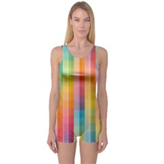 Background Colorful Abstract One Piece Boyleg Swimsuit