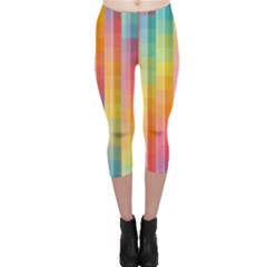 Background Colorful Abstract Capri Leggings 