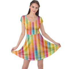 Background Colorful Abstract Cap Sleeve Dress