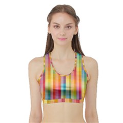 Background Colorful Abstract Sports Bra with Border