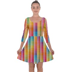 Background Colorful Abstract Quarter Sleeve Skater Dress