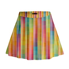 Background Colorful Abstract Mini Flare Skirt