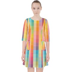 Background Colorful Abstract Pocket Dress