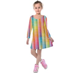 Background Colorful Abstract Kids  Long Sleeve Velvet Dress