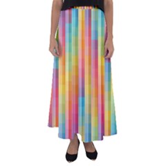 Background Colorful Abstract Flared Maxi Skirt