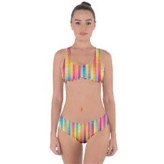 Background Colorful Abstract Criss Cross Bikini Set