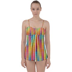 Background Colorful Abstract Babydoll Tankini Set
