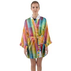 Background Colorful Abstract Long Sleeve Kimono Robe