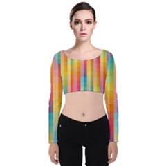 Background Colorful Abstract Velvet Crop Top