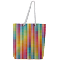 Background Colorful Abstract Full Print Rope Handle Tote (Large)
