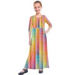 Background Colorful Abstract Kids  Quarter Sleeve Maxi Dress